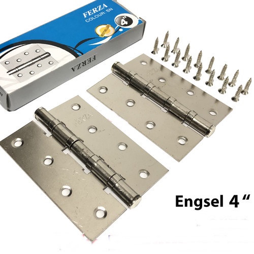 FERZA Engsel Pintu 4 Inch Engsel Jendela Kupu2 Bahan Tebal (Paket Isi 2) - Sepasang