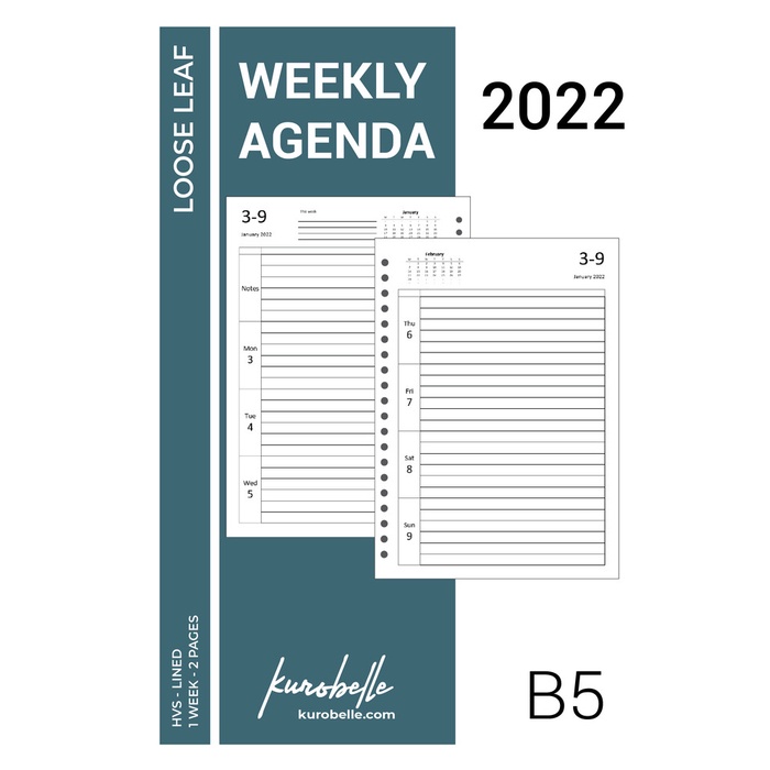 

[RESTOCK] WEEKLY AGENDA 2022 LOOSE LEAF B5 PLANNER NOTEBOOK NOTEPAD DIARY BUKU - HVS - LINED