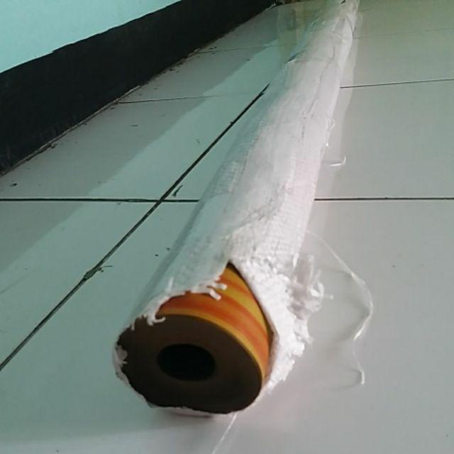 Perlak Lantai Meja Vinyl Motif Sarung Bali Biru Hijau Hitam Putih Merah Kotak Vinil Doff Lebar 120cm