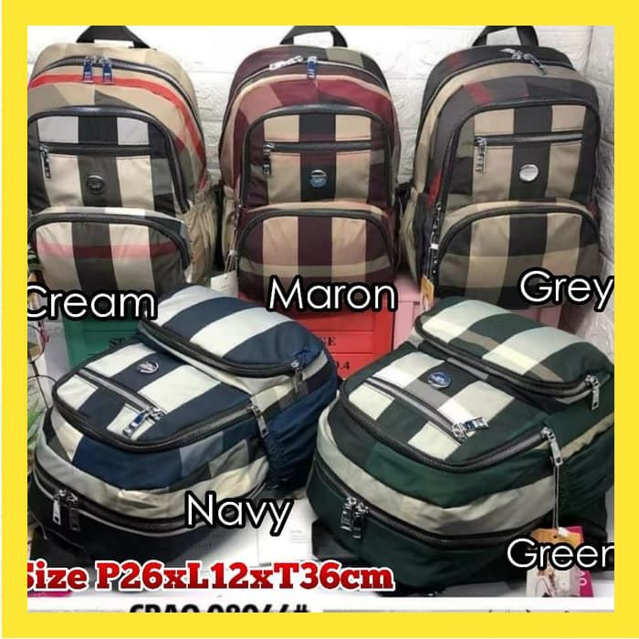 TAS RANSEL CHIBAO MOTIF KOTAK BACK PACK CHIBAO MOTIF TAS PUNGGUNG BESAR WANITA TERBARU FS022