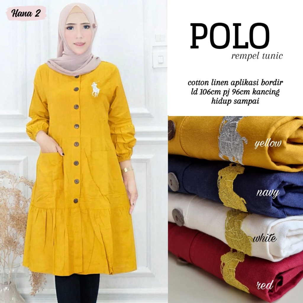 Polo Rempel Tunik/Tunic/Blouse/Baju Muslim/Baju Wanita