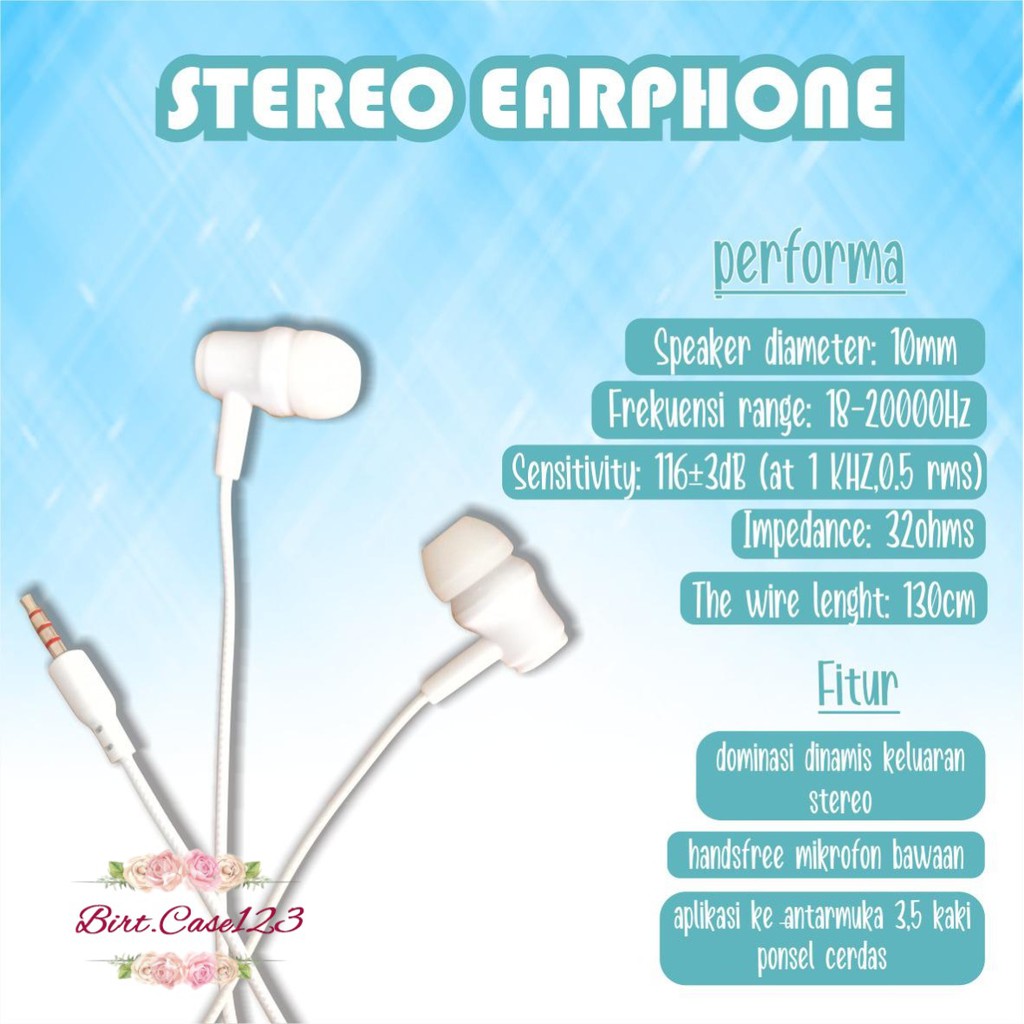 BM031 Headset DIINAMI E39 stereo Earphone Bass Android iPhone Original With MIC - Garansi 1 Tahun BC5713