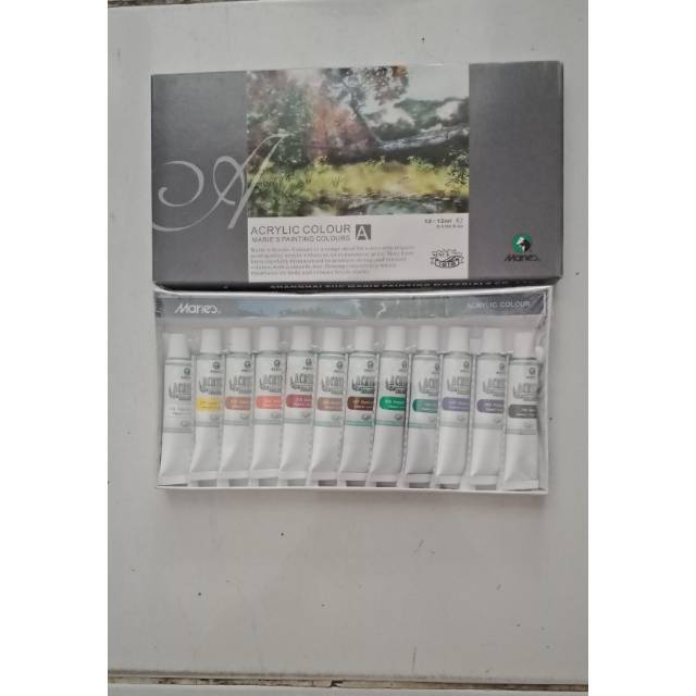 

Cat acrylic maries 12 warna