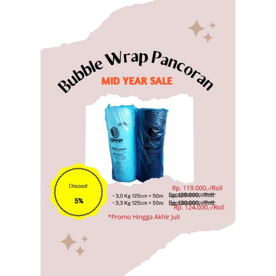 

BUBBLE WRAP ROLL 3,0 & 3,3KG MERK "GMP
