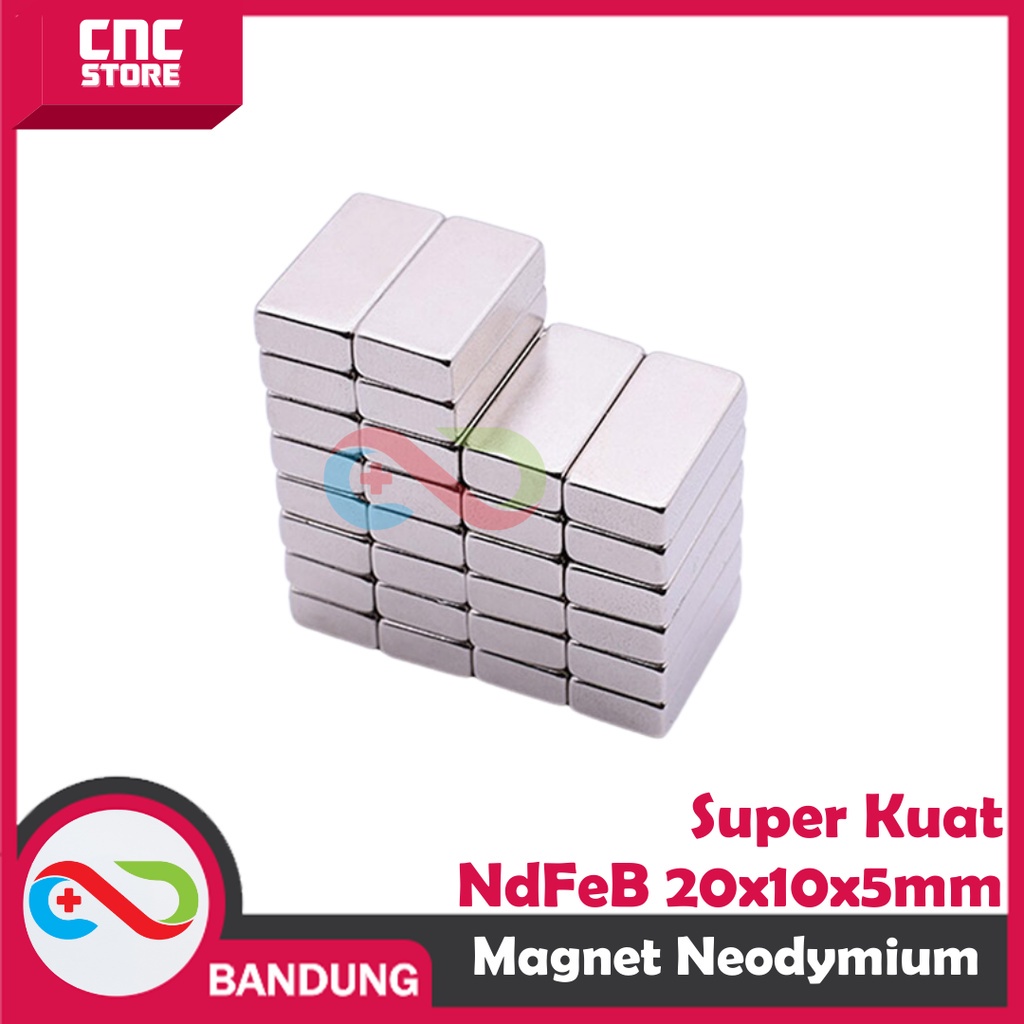 MAGNET NEODYMIUM NDFEB N35 KOTAK PERMANEN 20X10X5MM