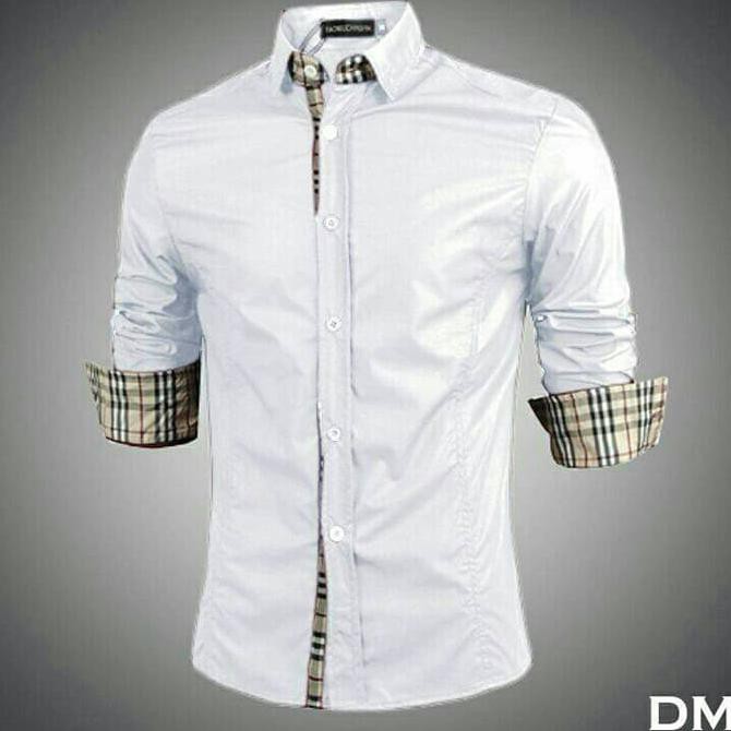 Kemeja Pria Berry White Combi Burberry