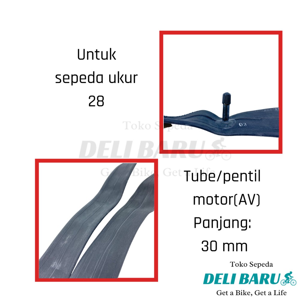 Swallow Ban dalam 28 x 1.50 pentil motor sepeda onthel, becak gerobak