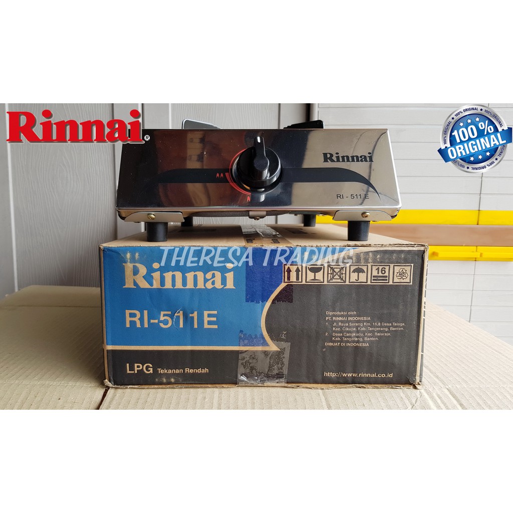 KOMPOR GAS RINNAI 1 TUNGKU RINNAI 511 E STAINLESS STEEL