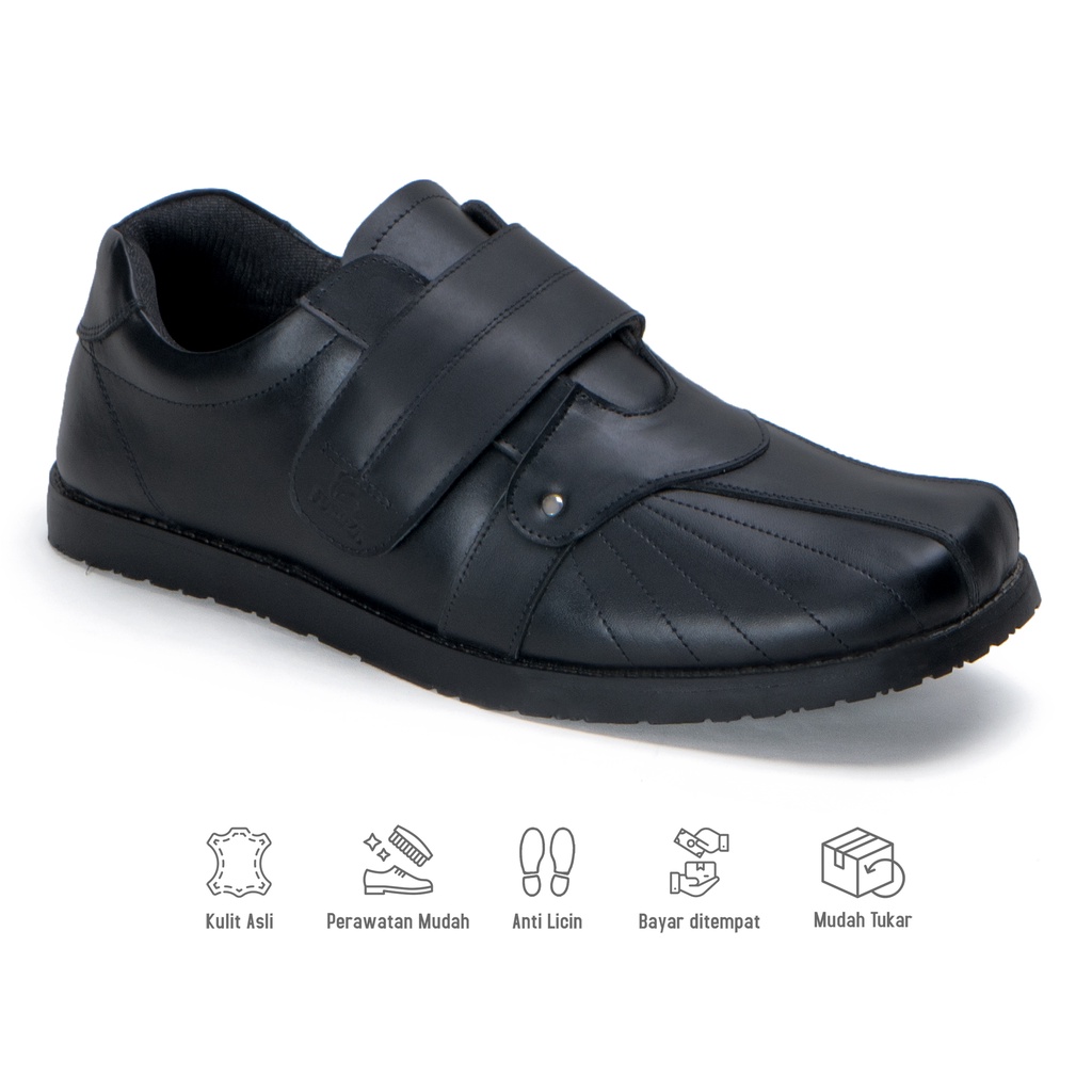 Sepatu Pria Casual Kulit Asli Big Size Semi Formal Model Strap Original Fordza 6060