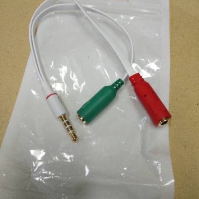 Kabel Audio &amp; Mic Splitter 3,5mm Male to 2Female