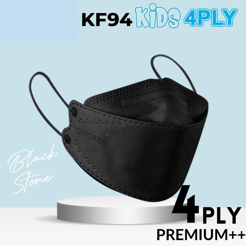 MASKER KF94 ANAK 4 PLY WARNA BLACKSTONE ISI 10 PCS MASKER ANAK SEKOLAH