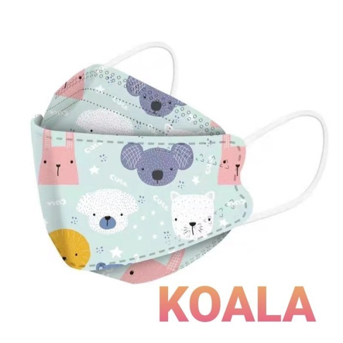 BAJUKIDDIE MASKER KF94 ANAK ALA KOREA NYAMAN TIDAK BAU 1 PACK ISI 10 PCS MOTIF