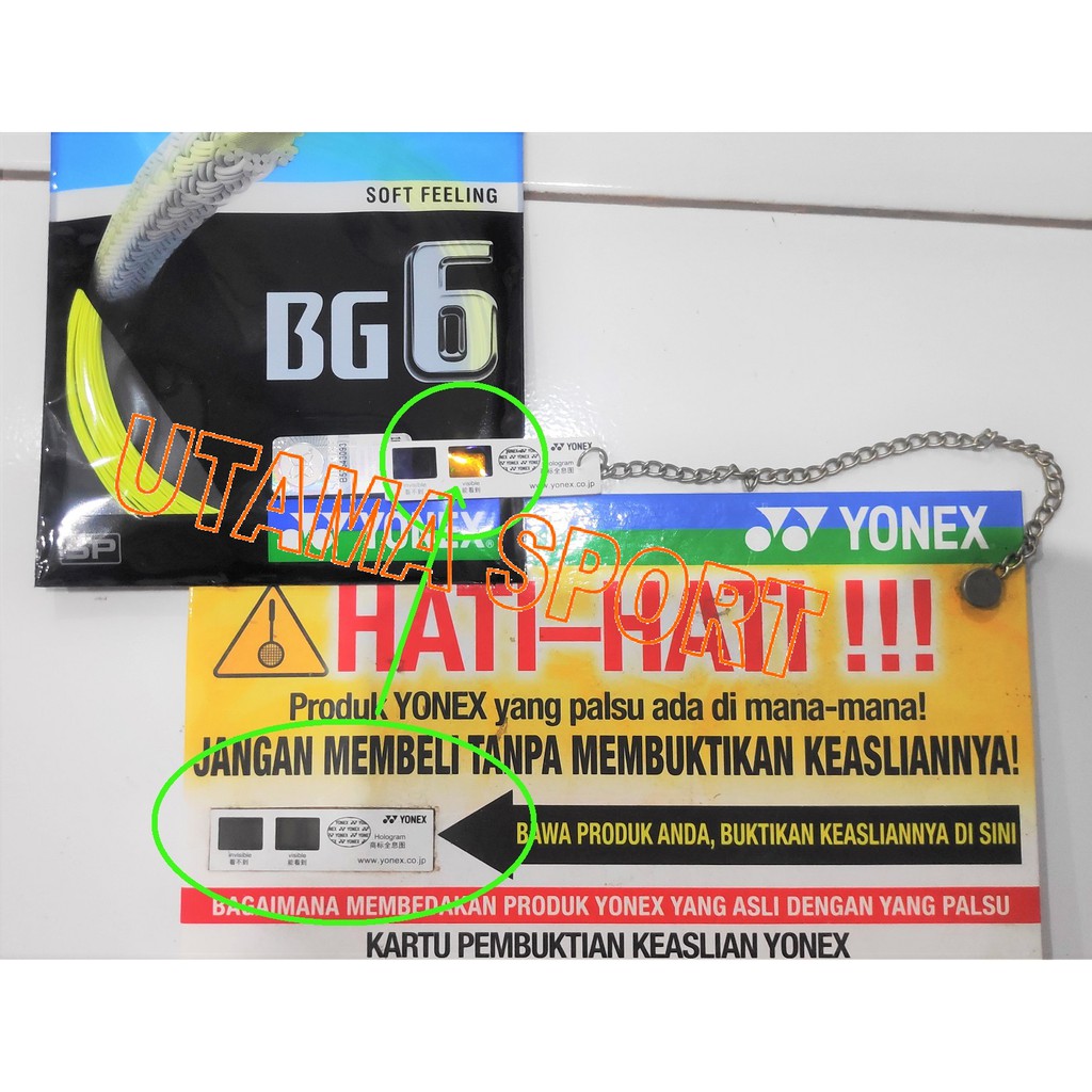 ORIGINAL - Senar Raket Badminton Yonex BG6 / BG 6