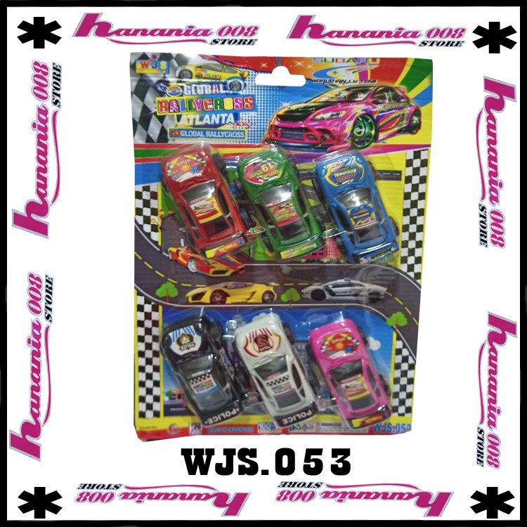Wjs.053 Mainan Mobil Sedan Set Isi 6 Ukuran Kecil Pull Back