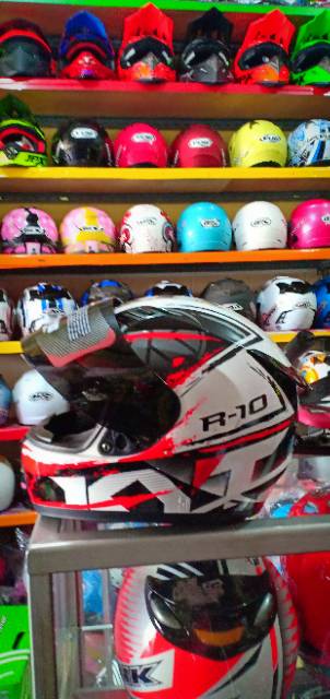 HELM KYT R10 SERI 2 WHITE/RED ORIGINAL