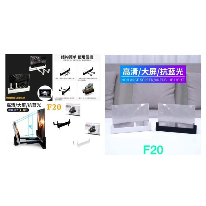 Kaca Pembesar Layar F20 / Pembesar Layar Hp Handphone 3D Screen Zoom