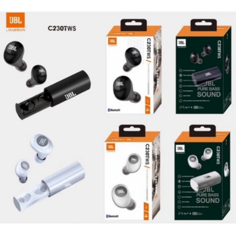 JBL C230 TWS Headset Bluetooth Earphone Wireless For Android And IOS JBL C230 TWS Model Touch