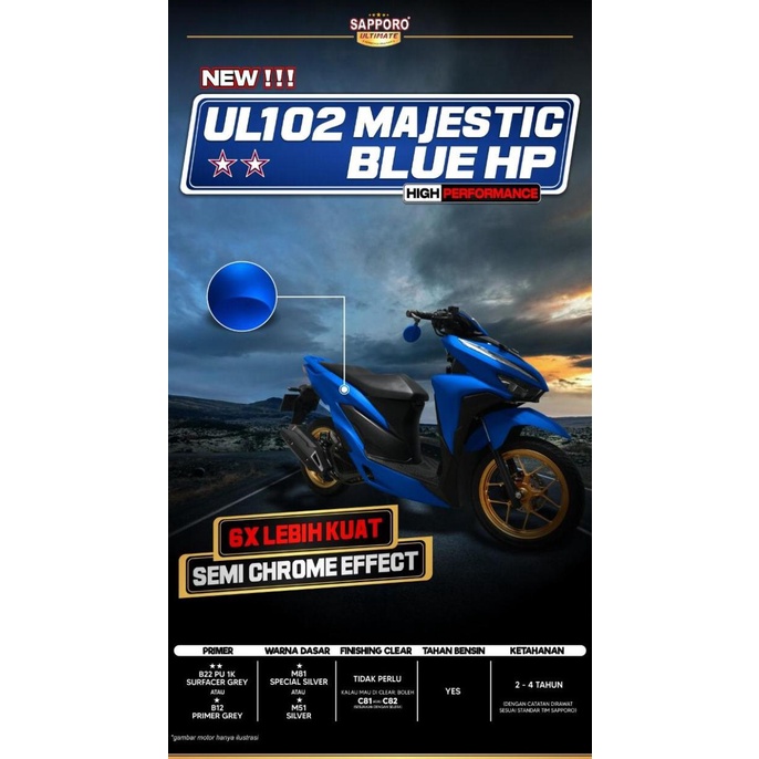 SAPPORO ULTIMATE MAJESTIC BLUE HP UL102 400 ML Termurah