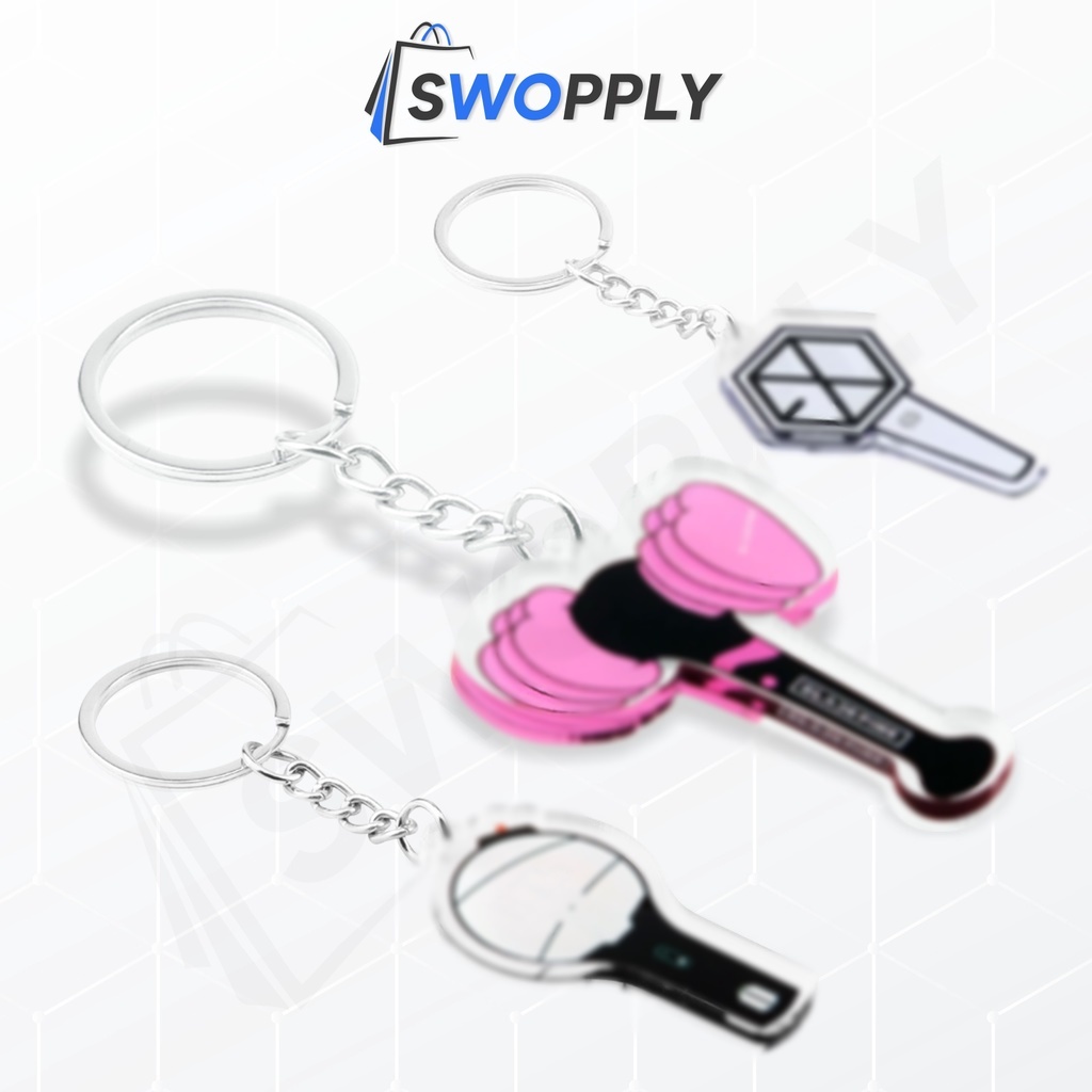 Swopply GK04 Gantungan Kunci K-P0P Lightstick Akrilik Light Stick Korea Group