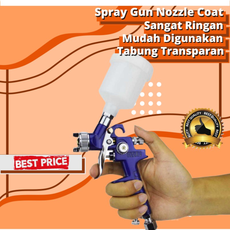 Spray Gun Airbrush Profesional Nozzle Semprotan Cat Tabung Atas Alat Cat Motor Mobil Tembok Kepala K