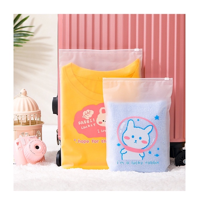 ZIPPER STORAGE BAG MOTIF BEAR | TRAVEL POUCH ORGANIZER SERBAGUNA POUCH SERUT POUCH ANTI AIR MURAH MERIAH COD