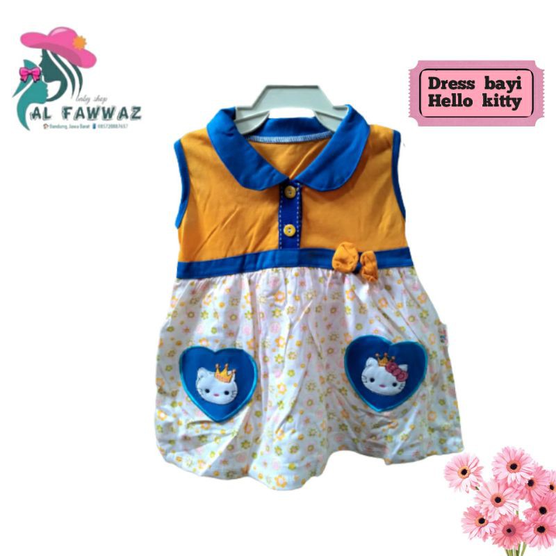 Dress bayi motif hello kitty