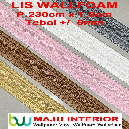 Lis Wallpaper Dinding 3D Border Walpaper 3D Wallfoam 230 cm x 8 cm x 5mm-1