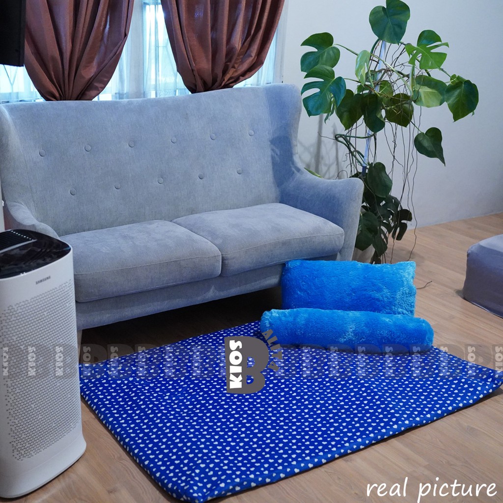 karpet motif bulu lembut premium tebal nyaman / karpet bulu karakter 160 x 100 cm set bantal guling