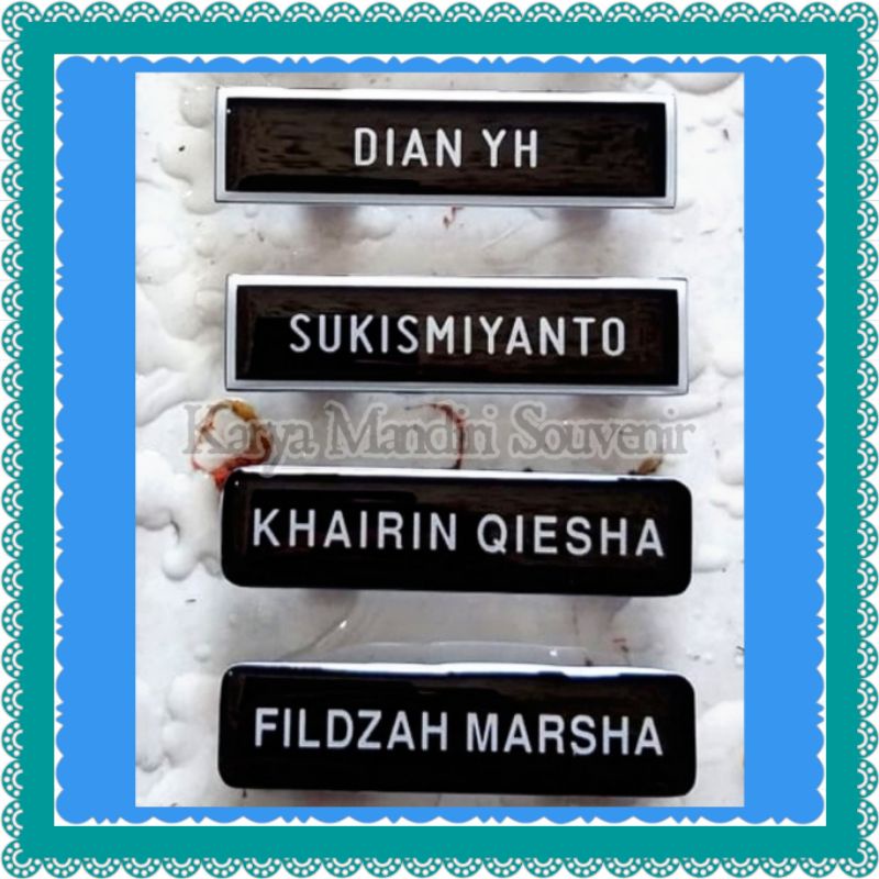 

Nametag Nama Dada Bahan Akrilik | Bisa Custom Nama & Logo