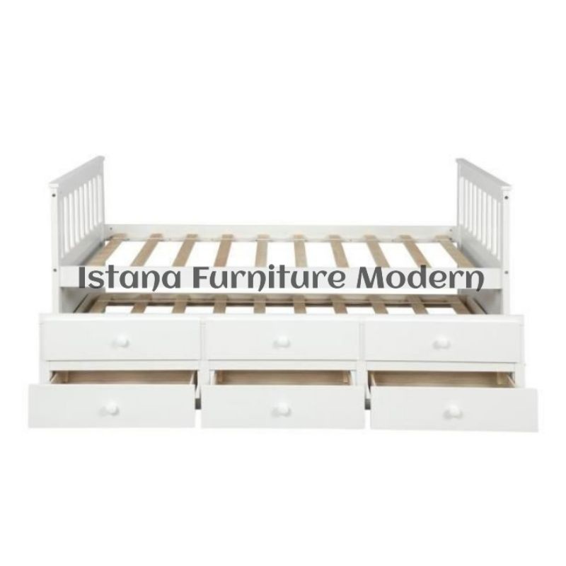 Dipan minimalis sorong laci - Tempat tidur minimalis sorong laci - Ranjang sorong laci