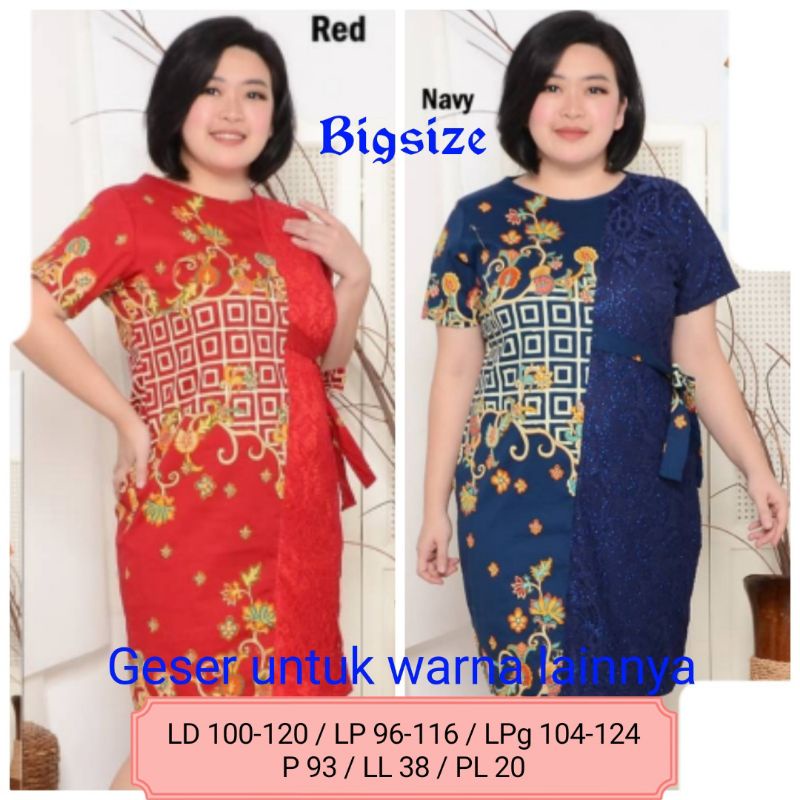 Dress Batik Selly 64/Dress Batik Katun Stretch Jumbo Size