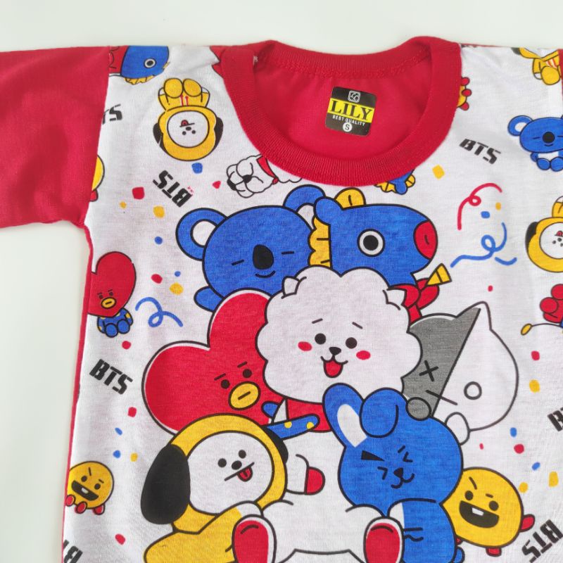 13A Lily M L XL Setelan baju celana pendek anak 3 4 5 Tahun avengers batman doraemon spiderman elmo