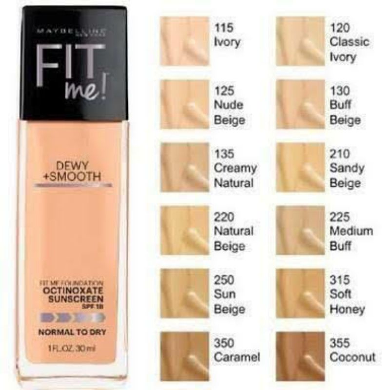 Fondation Maybelline Fit me Matte poreless Hasil warna natural