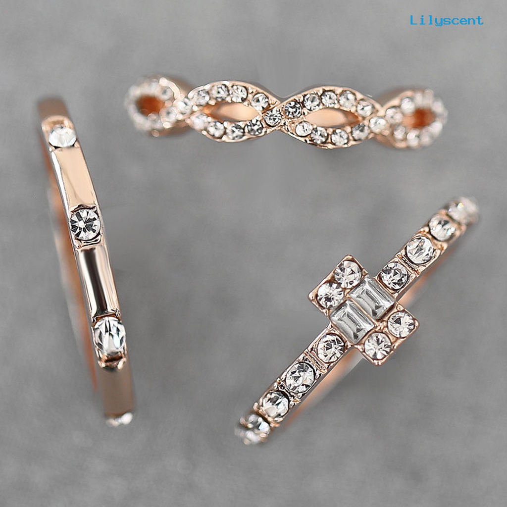 3pcs / Set Cincin Jari Gaya Minimalis Untuk Dekorasi Harian