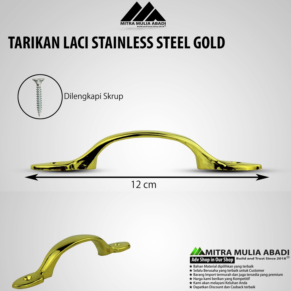 Tarikan Laci Gold 5 Inch | Drawer Pull IGM Tipe IT-001 GP