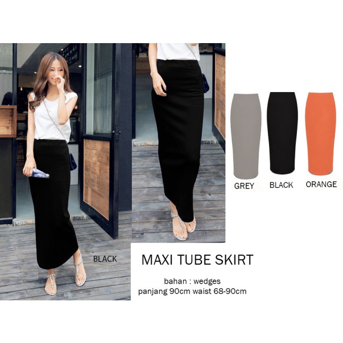 [cod] ROK PENSIL PANJANG / ROK HITAM POLOS PANJANG / MAXI SKIRT WANITA POLOS