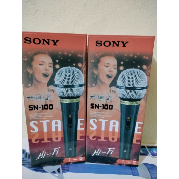 0Microphone SONY SN-100 Colokan Besar // Mikrofon Karaoke // Mic Masjid HITAM