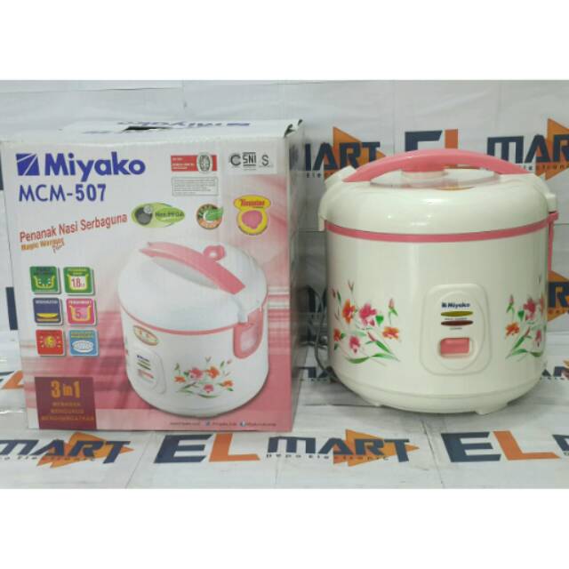 Miyako Magic Com 1.8 Liter MCM 507 - MCM507 Rce Cooker 3in1 1.8L Penanak Nasi Motif Bunga