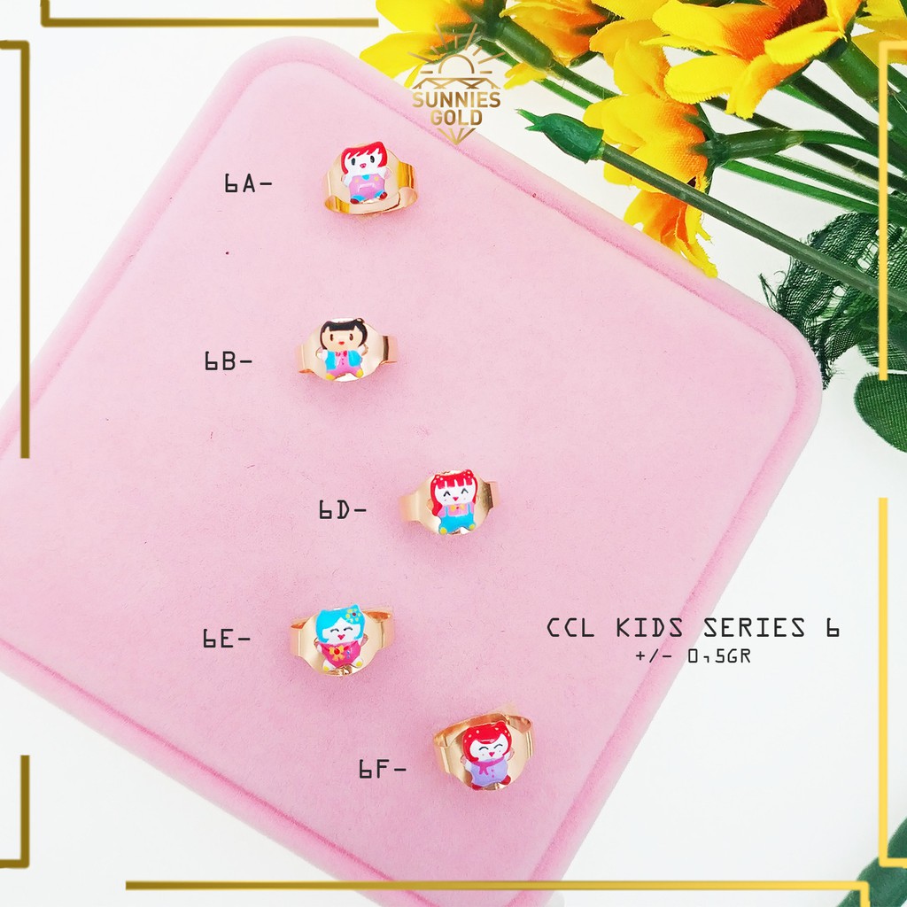 CINCIN ANAK KECIL EMAS ASLI KADAR 375 MOTIF MUNECA CINCIN BALITA LUCU CINCIN ANAK IMUT CCL 6