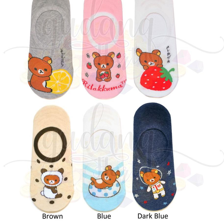 Hot Deal Kaos Kaki Wanita Korea Rilakkuma Beruang Lucu Unik Hidden