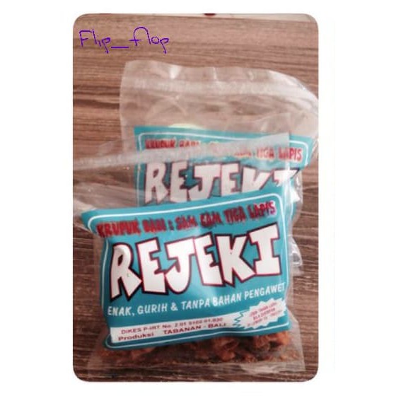 

Kerupuk Sam Cam Babi 3 Lapis 'REJEKI' 75 gram Asli Bali (Non-Halal)