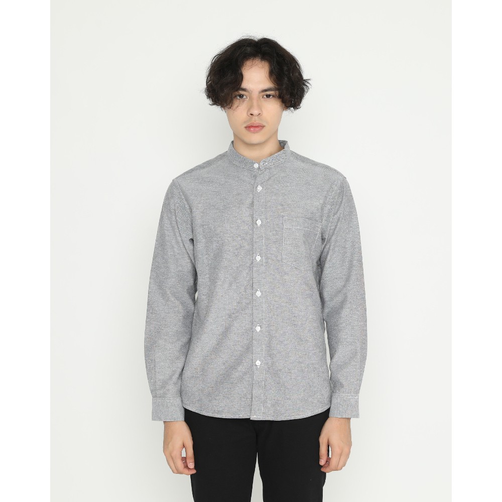 Kemeja Polos Bagus Keren Terbaik Murah Ori / Erigo Long Shirt Doran Grey