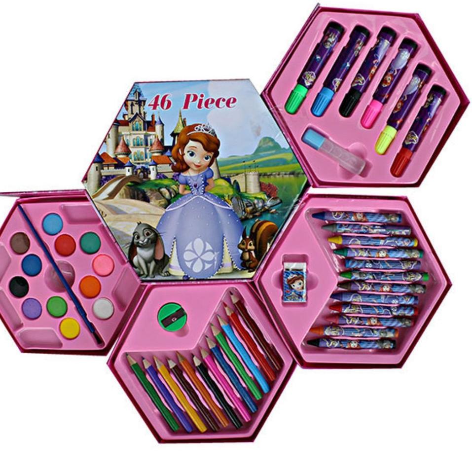 

[KODE PRODUK 0GBQI6362] CRAYON SET 46PCS/ COLOURING SET 46 PCS/ SEGI ENAM/ PENSIL WARNA SET SEGI ENAM