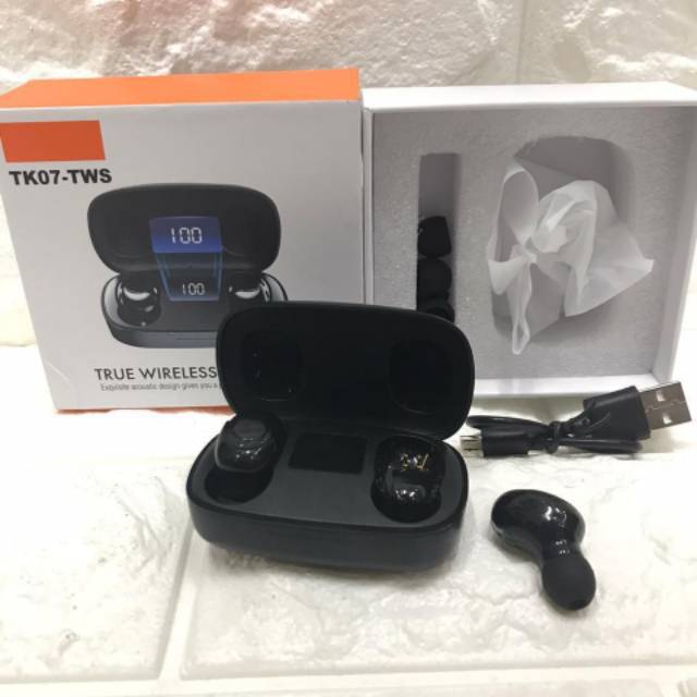 Headset Earphone Bluetooth TWS TK 07 Wireless