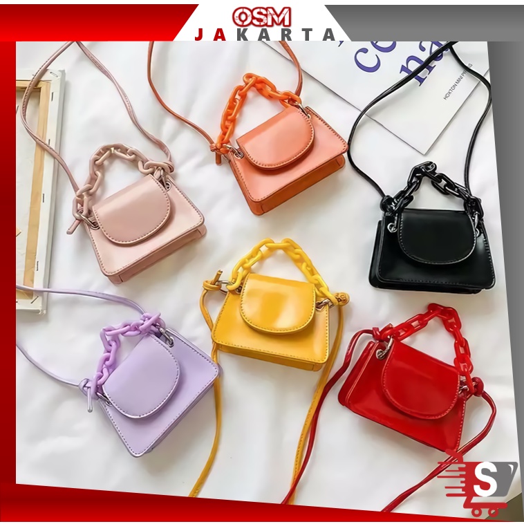 OSM JKT T5231 Tas Selempang Wanita / Tas Selempang Rantai Fashion Wanita / Tiny Chain / Tas Bahu Rantai Fashion Korea