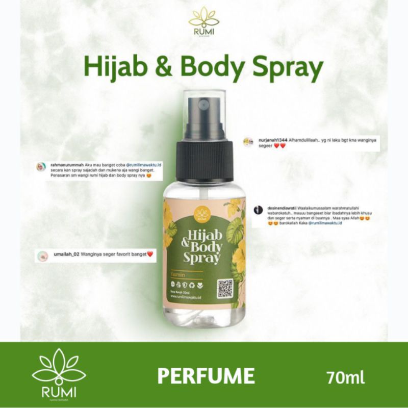 Parfum Halal Body Spray dan Hijab Rumi Lima Waktu