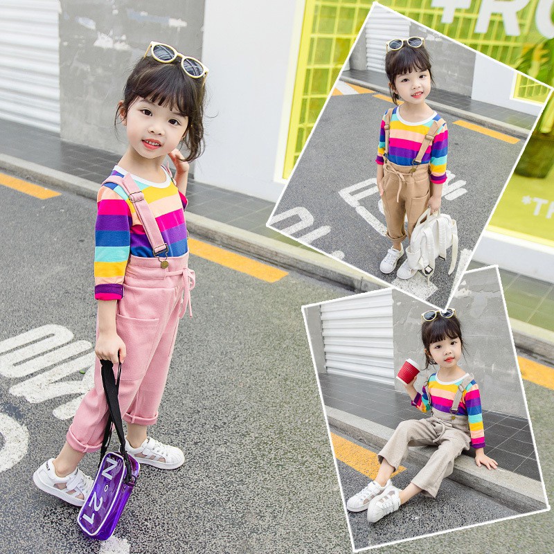 (FV) Setelan Jumpsuit Import Rainbow Anak Import Atas Bawah Best Quality Premium Setelan Jalan Anak