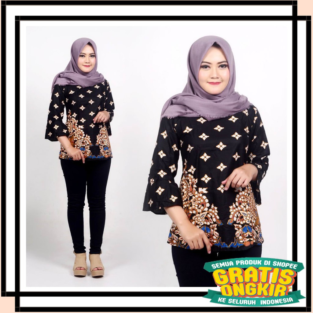 MOTIF TERBARU MODEL KOREA BATIK KEKINIAN SEMARANG / atasan batik wanita gunungan