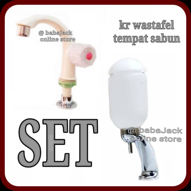 Kran tempat sabun wastafel cuci tangan set