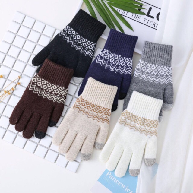 Sarung Tangan Wanita/Pria winter gloves Touchscreen hangat wool gunung